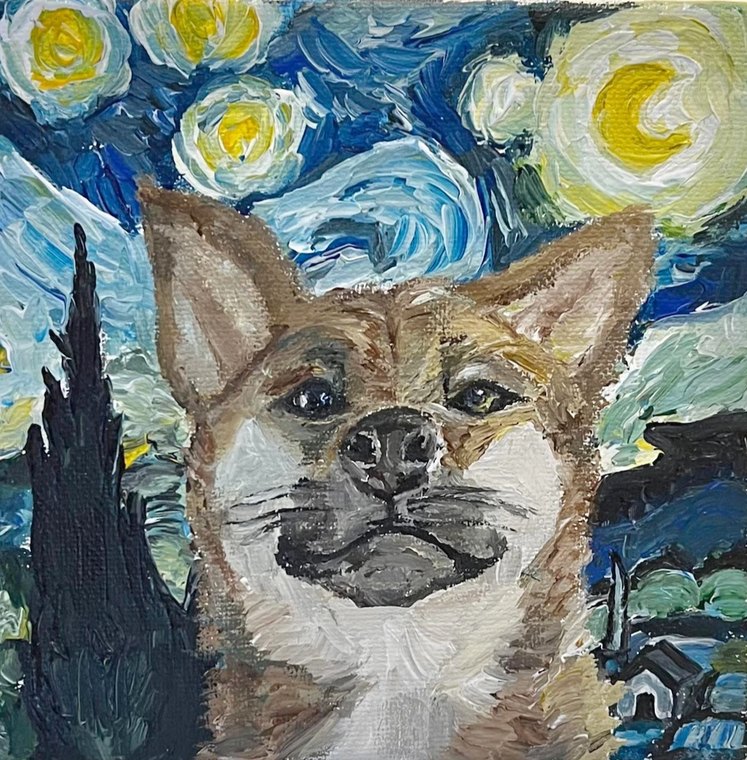 Starry Shiba · oil